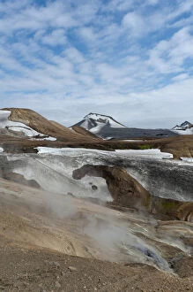 Haskerdingur mountain, Kaldaklof Glaciers and snowfields, Laugavegur trekking route, Highlands, Sudurland, Iceland