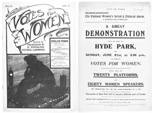 Prints of Front and back covers of the Women's Social and Political Union (WSPU) magazine Historic Moments from the Women’s Fight for the Vote: Haunted House Magazine Cover