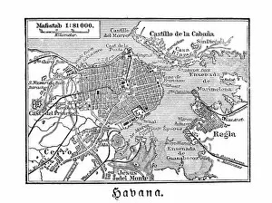 Images Dated 6th May 2018: Havana map from 1888