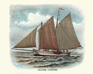 Images Dated 20th June 2017: Havre Lugger traditional fishing boat, 19th Century