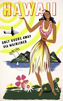 Airline Prints: Hawaii - only hours away via Mainliner