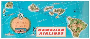 Hawaiian Airlines Map Poster