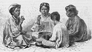 Hawaiian Women & Child Eating Poi