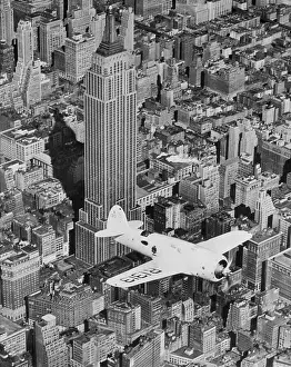 Hawks Airplane in Flight over New York City