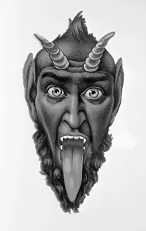 Tongue Prints: Head Of Devil With Tongue Out