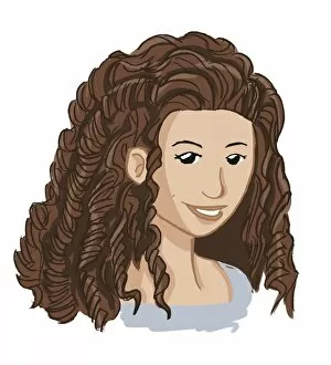 Images Dated 28th November 2006: Head of girl with long brown hair dressed in ringlets