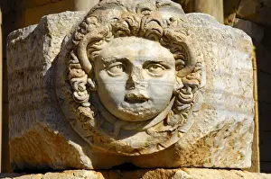Medusa Prints: Head of Medusa, Severan Forum, Ruins of the Roman City Leptis Magna, Libya
