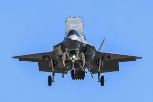 Airplane Prints: Head-on view of a U. S. Marine Corps Lockheed Martin F-35B Lightning II in vertical flight mode