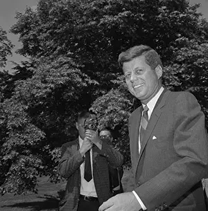 Roberts Prints: Head Shot of President Kennedy Smiling