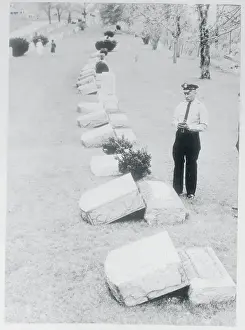 Waltham Prints: Headstones Tipped Over