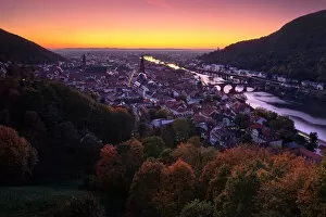 Michael Breitung Landscape Photography Gallery: Heidelberg at autumn twilight