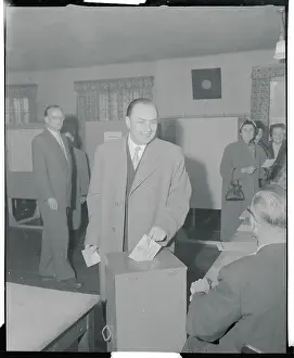Saarbrucken Prints: Heinrich Schneider Casting a Ballot