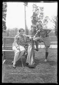 Farmingdale Prints: Helen Hicks Posing with Elinor Smith
