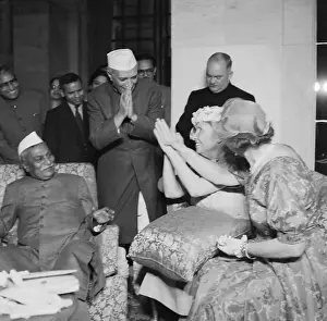 New Delhi Prints: Helen Keller Greeting Indian Prime Minister