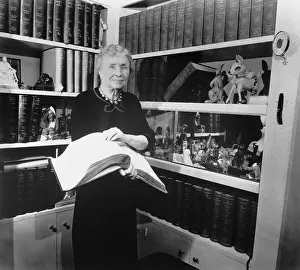 Helen Keller Reading at Home