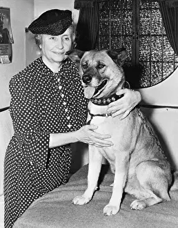 Blind Prints: Helen Keller with Seeing Eye Dog