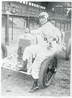 Ascot Prints: Helen Summersby Leaning on Automobile
