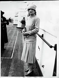Deck Prints: Helen Willis Standing on Ship Deck