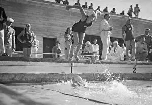 Diving Prints: Helene Madison Diving in the 4x100-Meter Relay