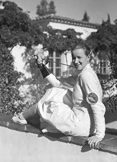Graceful Prints: Helene Mayer Holding a Foil