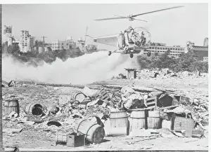 Buffalo Prints: Helicopter Spraying Poison