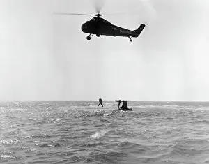 Helicopter Winching Scott Carpenter From Sea