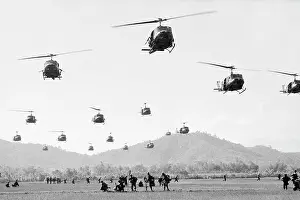 Helicopters Landing in Vietnam