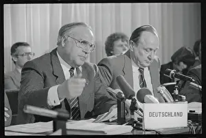 Brussels Prints: Helmut Kohl Speaking at a News Conference