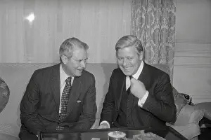 Cyrus R Prints: Helmut Schmidt Laughing with Cyrus Vance