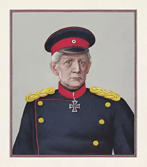 Helmuth von Moltke (1800-189), Prussian field marshal, chromolithograph, published 1889
