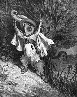 Shore Prints: Help! The Marquis of Carabas is Drowning Engraving by Gustave Dore