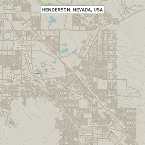 Nevada Prints: Henderson Nevada US City Street Map