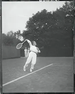 Henri Cochet Swinging His Racquet