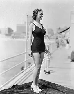 Henrietta Weaver posing in Bathing Suit