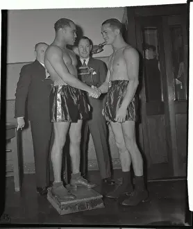 Henry Armstrong and Fritzie Zivic Shaking Hands at Weigh In