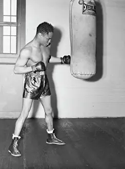 Hitting Prints: Henry Armstrong Hitting Heavy Bag