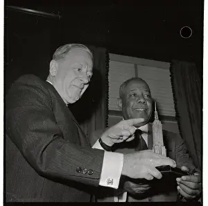 Henry Crown Presenting Empire State Building Model to Ibrahim Abboud