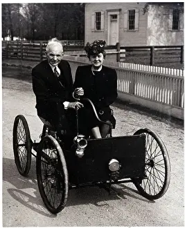 Henry Ford with Family in First Automobile