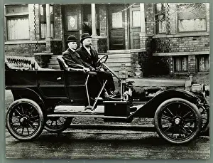 Henry Ford and Friend in Early Automobile