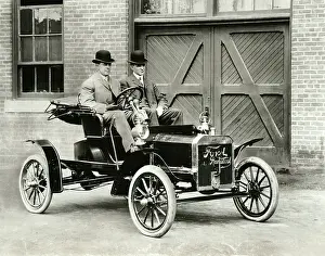 Detroit Prints: Henry Ford and Friend in Model N Runabout