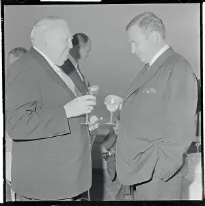 Henry Ford II Chatting with Ludwig Erhard