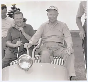 Seaport Prints: Henry Ford II and Dwight Eisenhower in Golf Cart