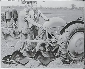 Henry Ford II and Henry Ferguson with New Tractor