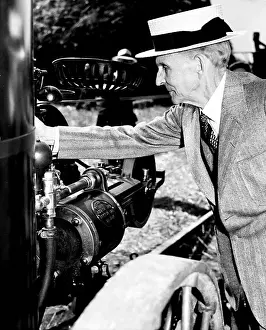 Tecumseh Prints: Henry Ford Inspecting Car Engine