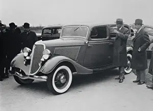 Detroit Prints: Henry Ford and Son with Spectators at Car Show