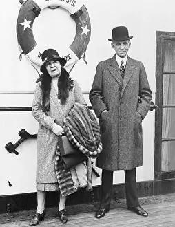 Henry Ford and Wife Arriving in England