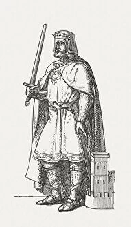 Images Dated 3rd June 2014: Henry I (c.876-936), wood engraving, published in 1881