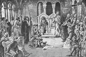 Wash Drawing Prints: Henry III Refusing Demands of Henry I