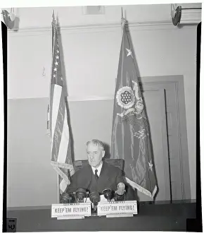Stimson Prints: Henry L. Stimson Sitting at His Desk in War Department