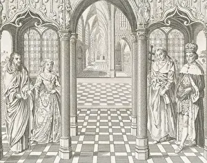 Henry Vii Prints: Henry VII and Elizabeth of York During Their Marriage Ceremony